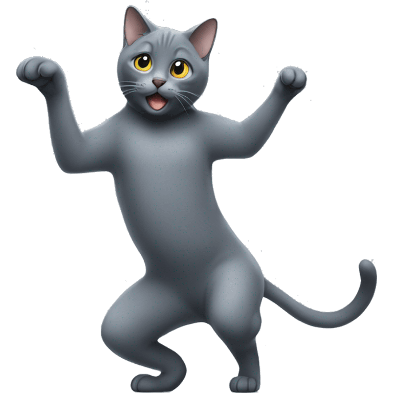 Russian blue cat dancing emoji