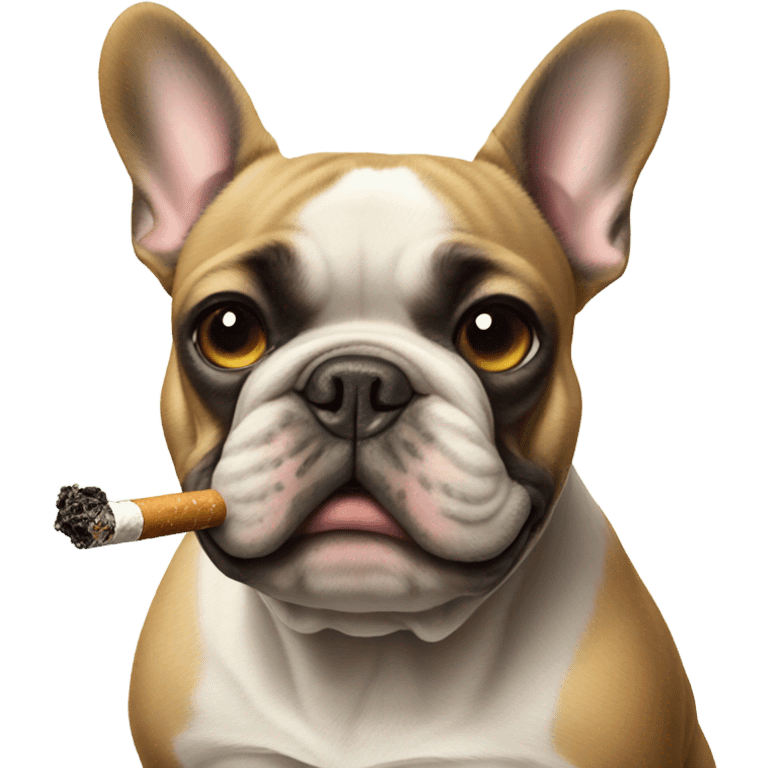 Frenchie smoking emoji