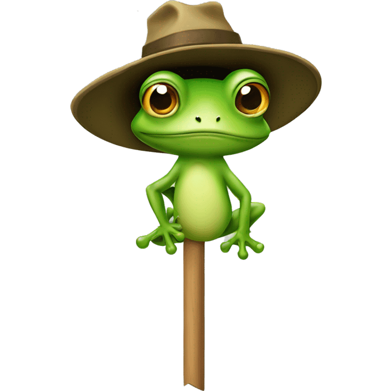 A frog with a stake board emoji