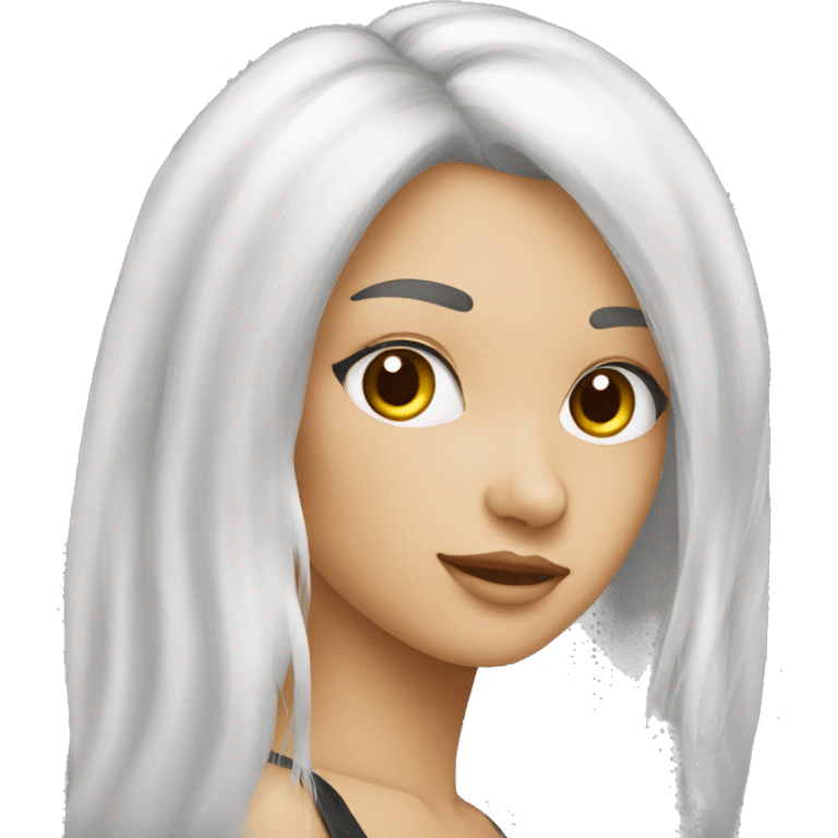 Fille blanche cheveux longs noirs emoji