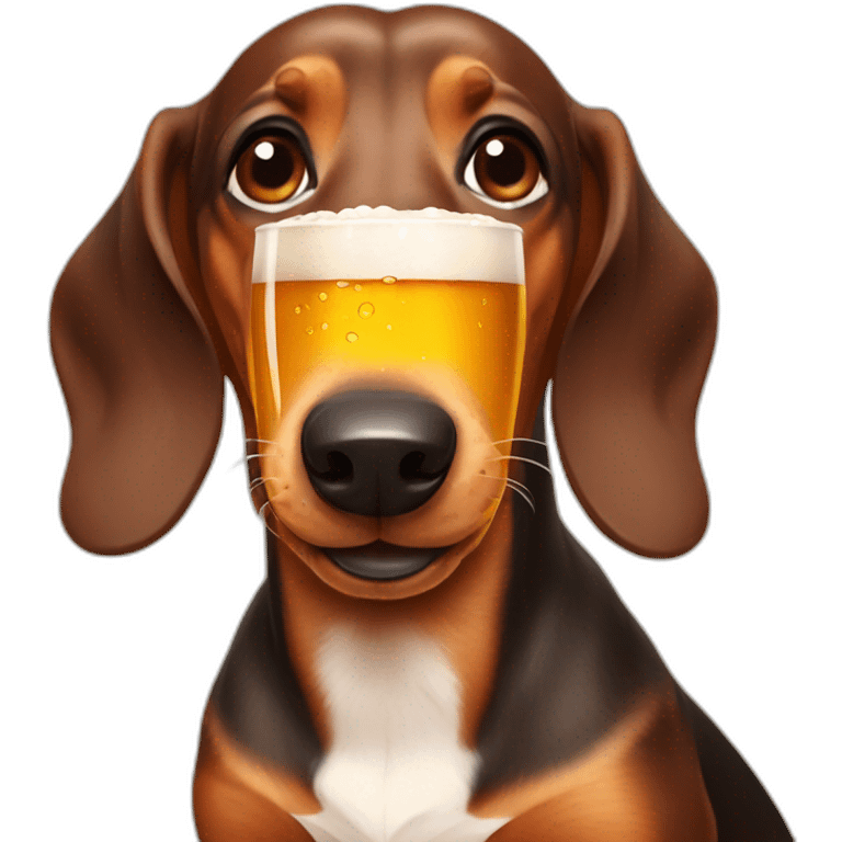 dachshund drinking beer emoji