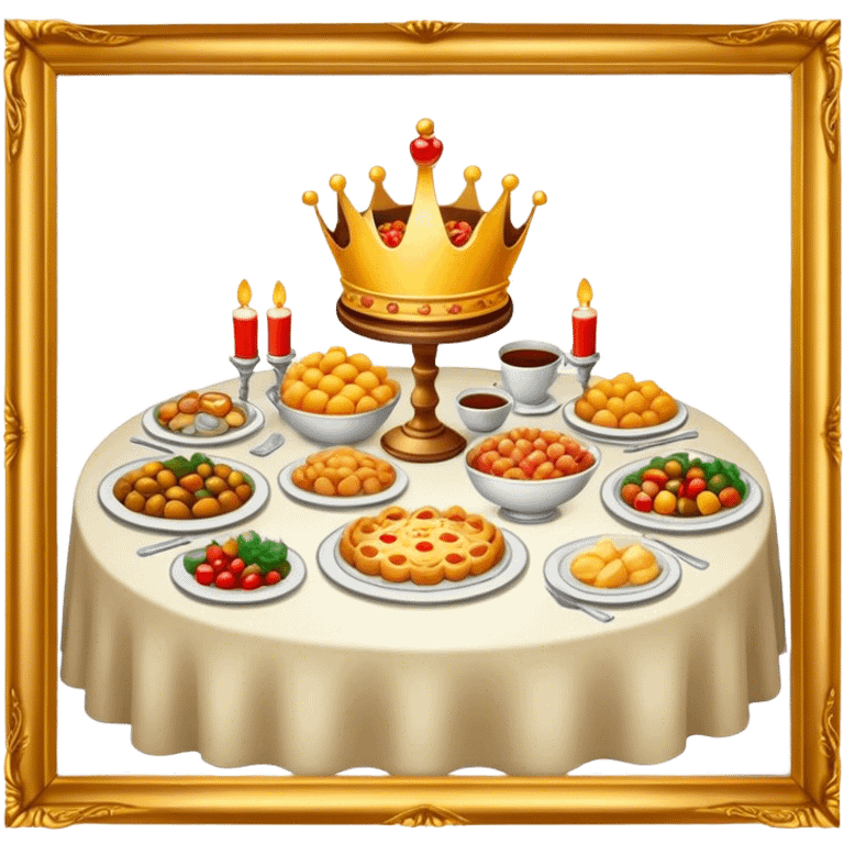 Royal Table of food with lights  emoji