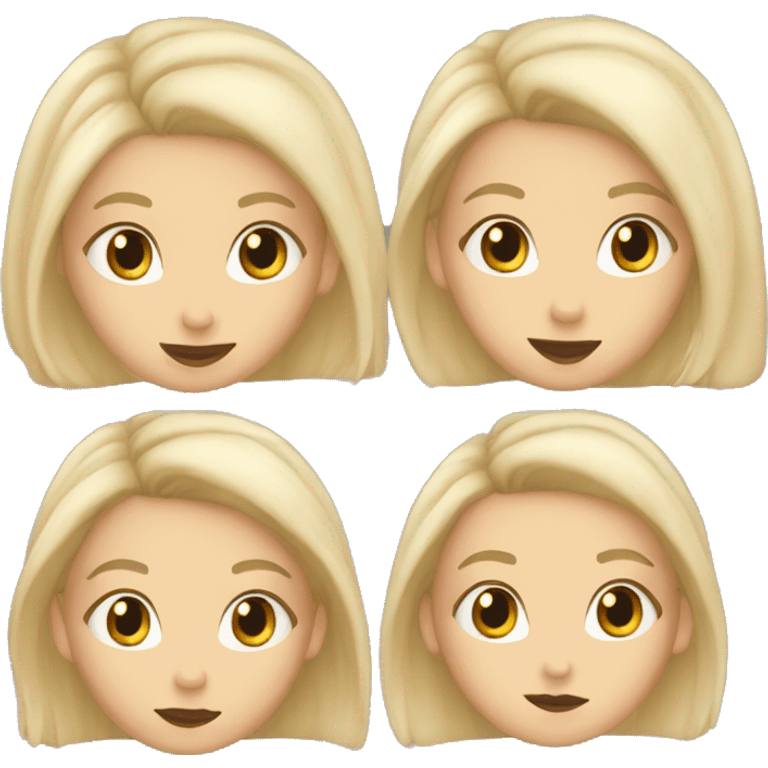 Blond white girl with a bun kissing white girl with black hair  emoji