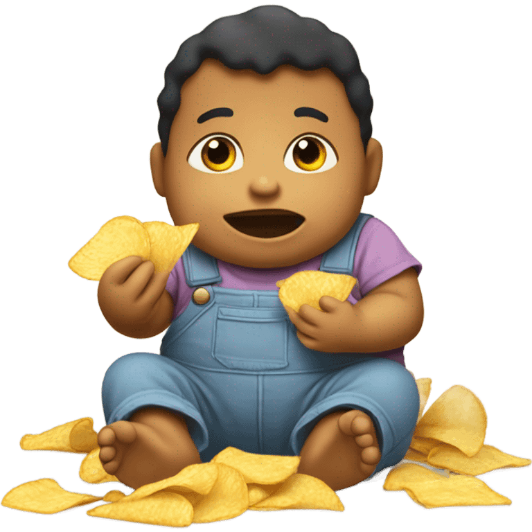 Big baby eating chips emoji