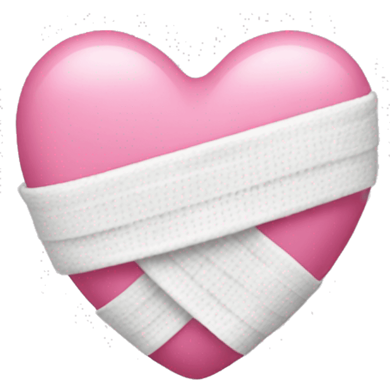 Pink heart with white bandage emoji