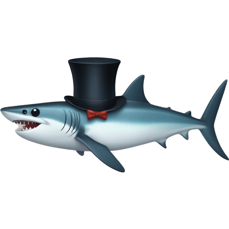 Shortfin mako with a top hat emoji