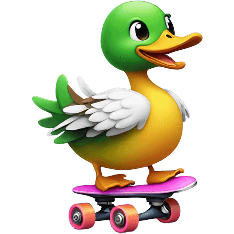 Roller skating duck emoji