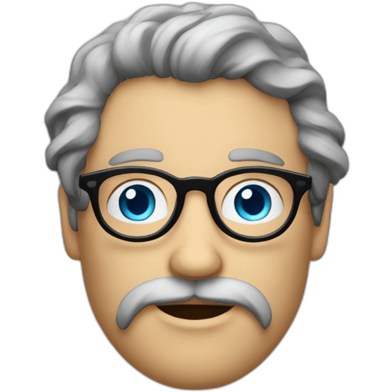 dutch guy with round glasses blue eyes long wavy hair moustache chin beard-circular glasses emoji