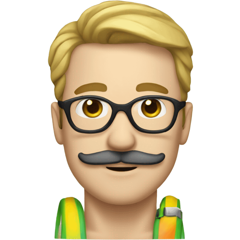 Gay white man with mustache and snorkel emoji