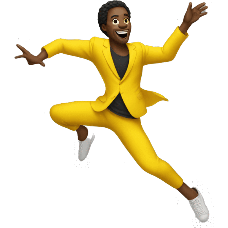 Dancing black man in Yellow  emoji