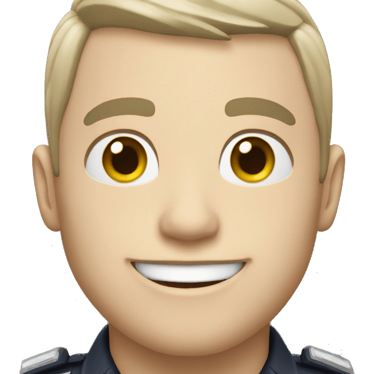 A police man, white skin, happy emoji