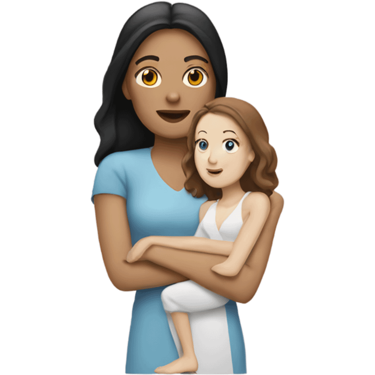 white woman holding white brunette woman emoji