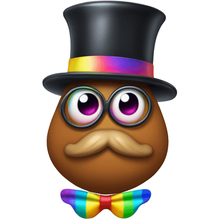 Rainbow poop with a monocle  emoji