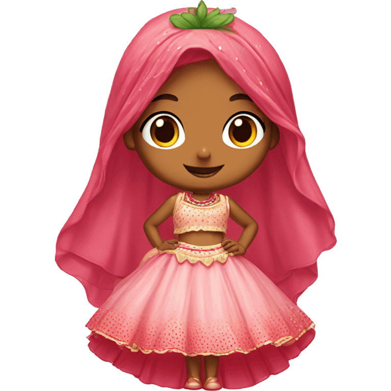 strawberry shortcake in a lehenga  emoji