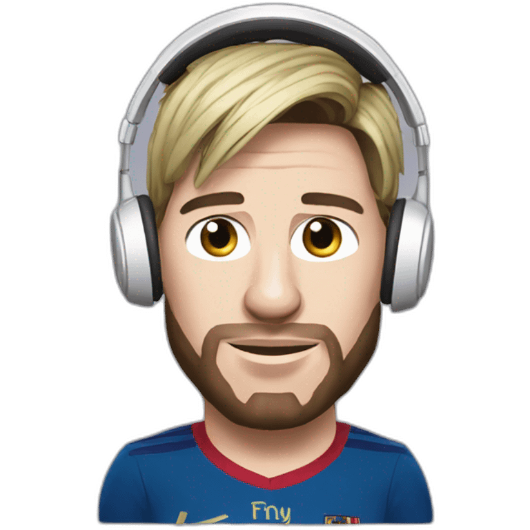 lionel messi wearing headphone emoji