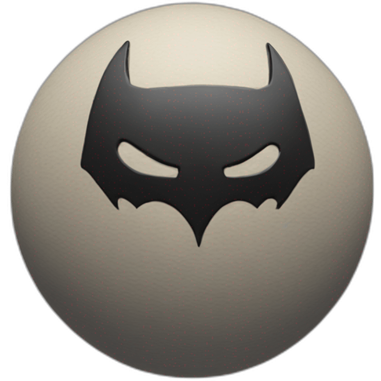 3d sphere with a cartoon Batman skin texture emoji