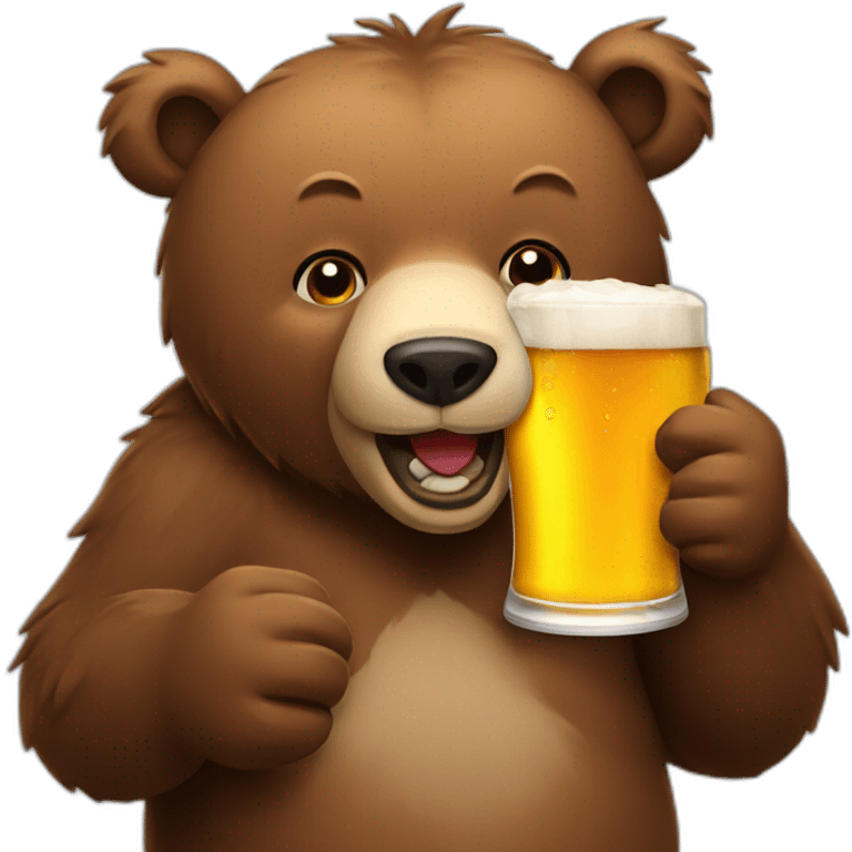 Bear drinking a beer emoji