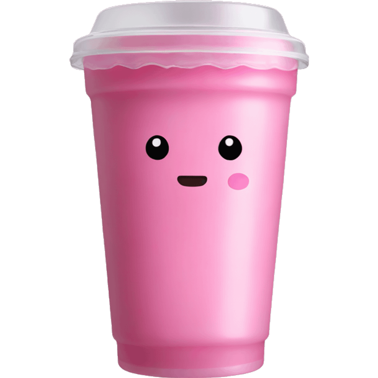 Pink boba tea plastic cup emoji