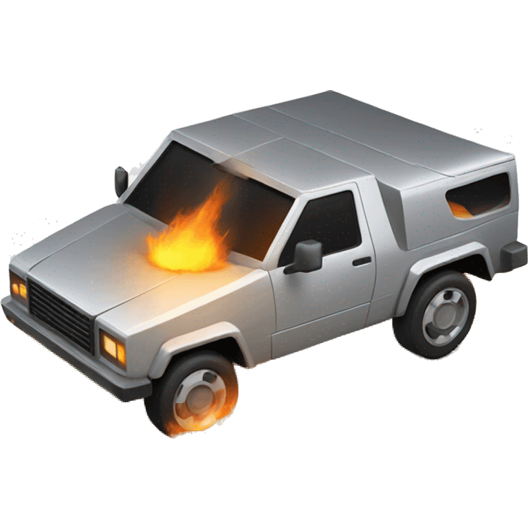 Cybertruck on fire emoji