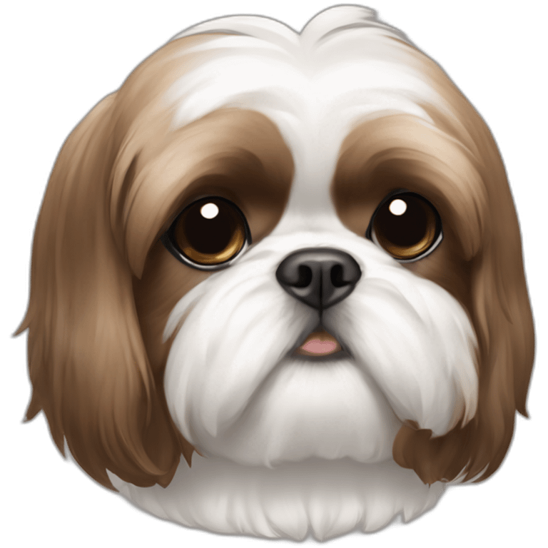 brown and white shih tzu with short fur emoji