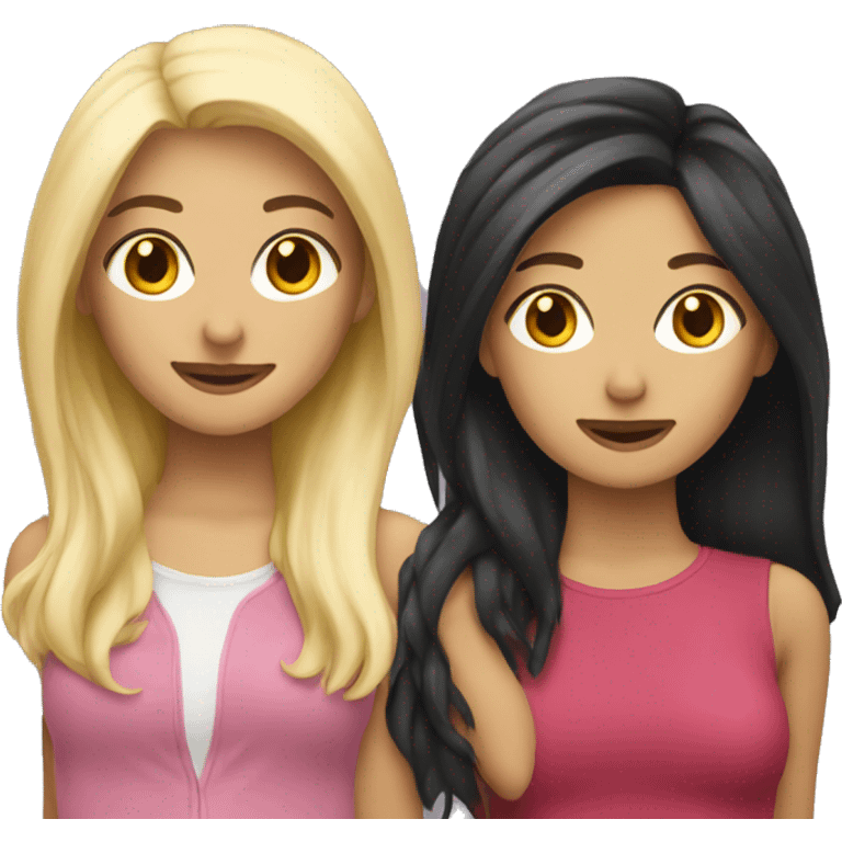 Lesbians blonde and brunette  emoji