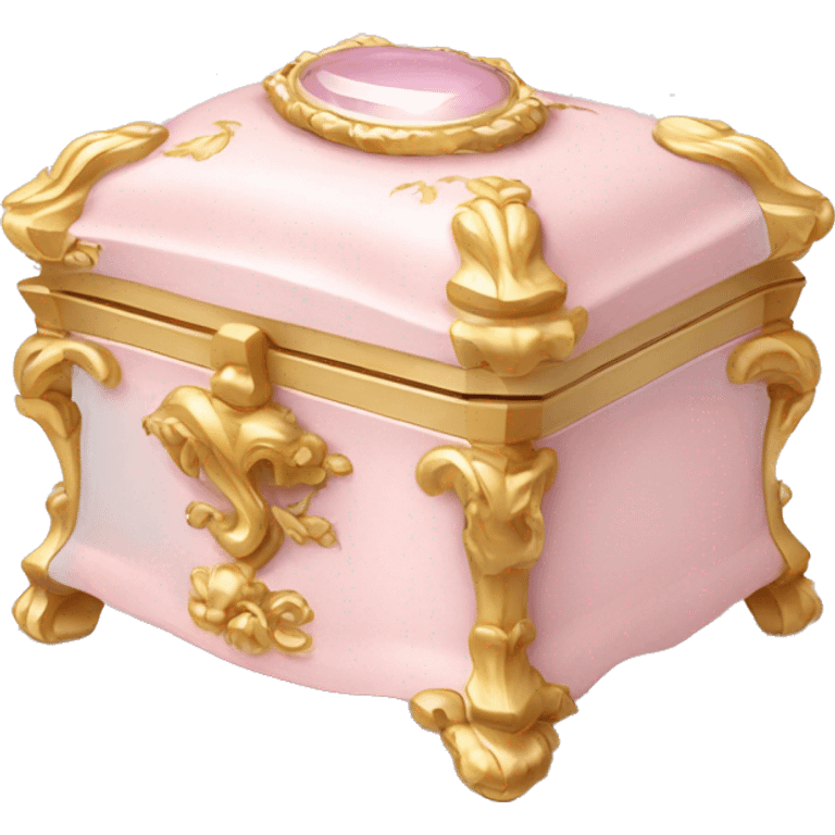 Pale pink rococo jewelry box emoji