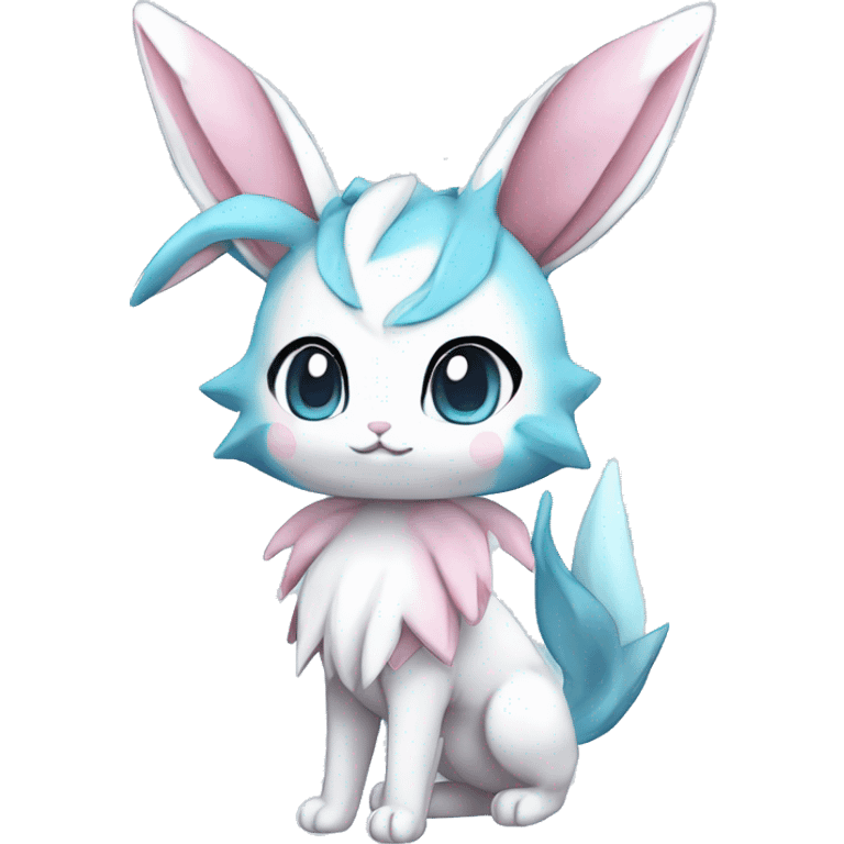 Kawaii Chibi Sylveon-Bunny-Glaceon-Vaporeon-Pokémon full body emoji