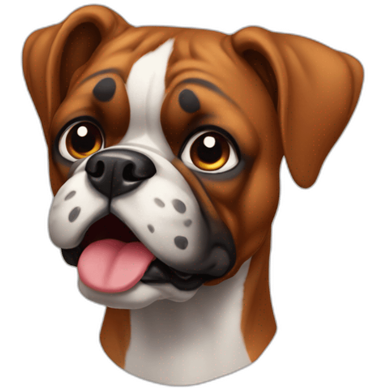 Boxer dog clown face emoji