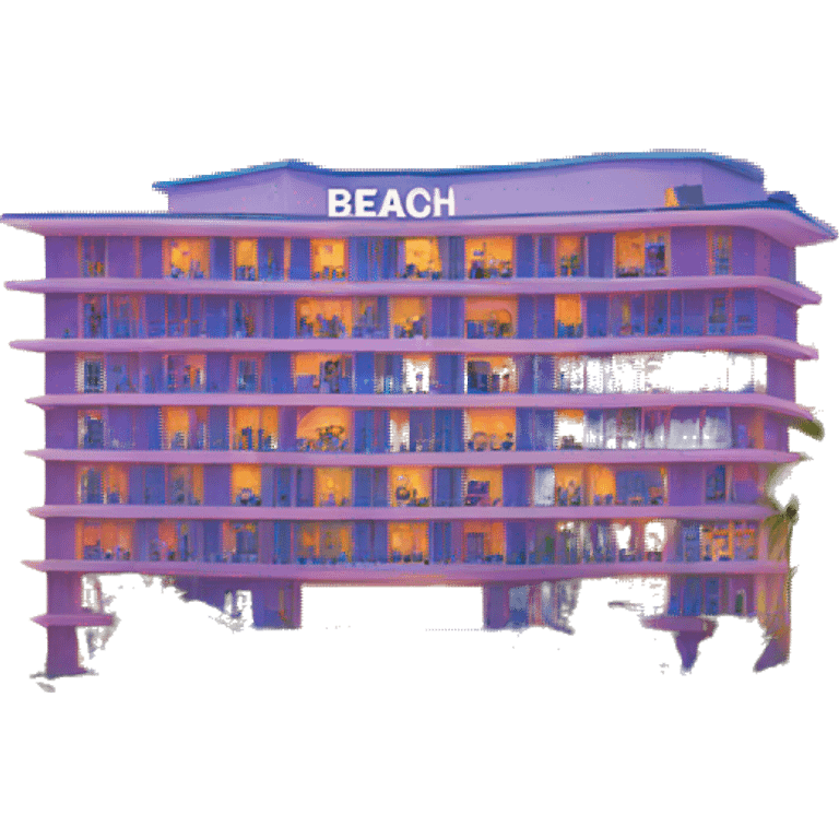 beach hotel miami vibrant colors emoji