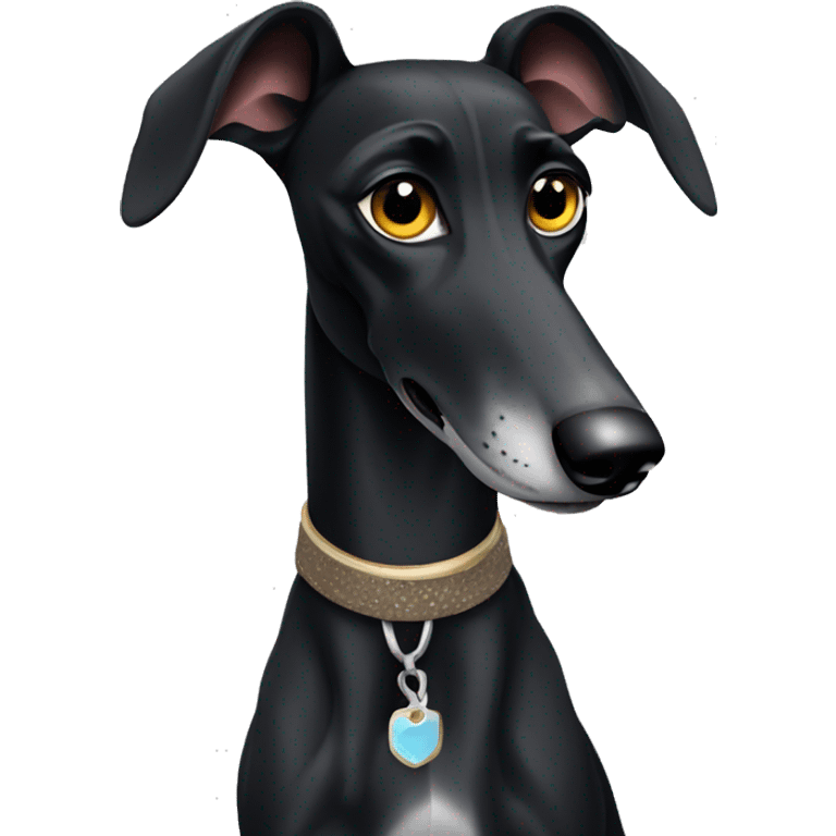 Black polish greyhound emoji