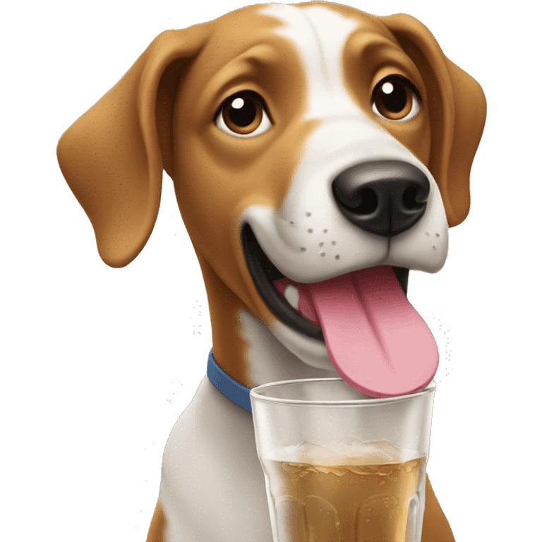 Dog drinking  emoji