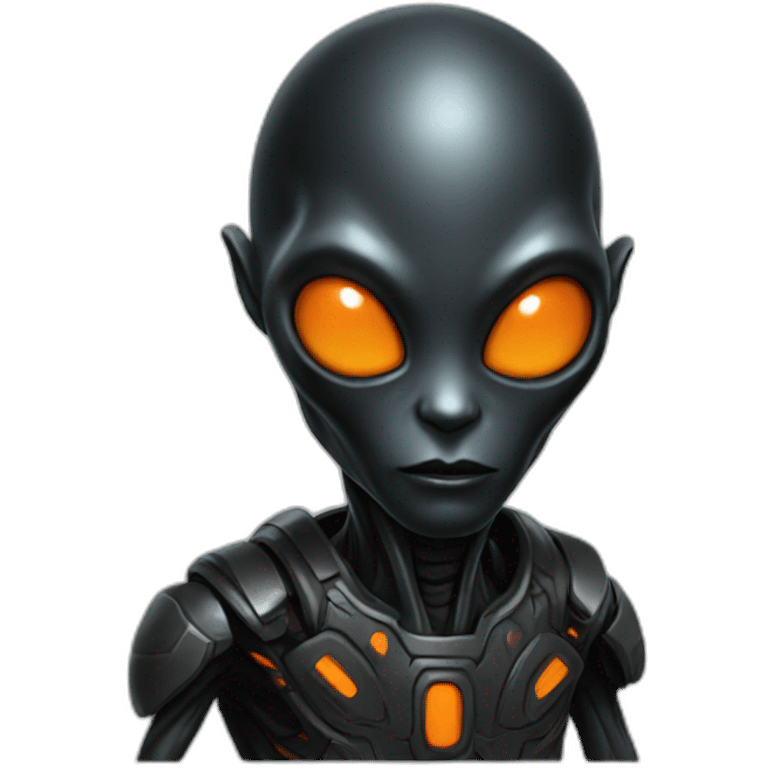 alien black with orange details emoji