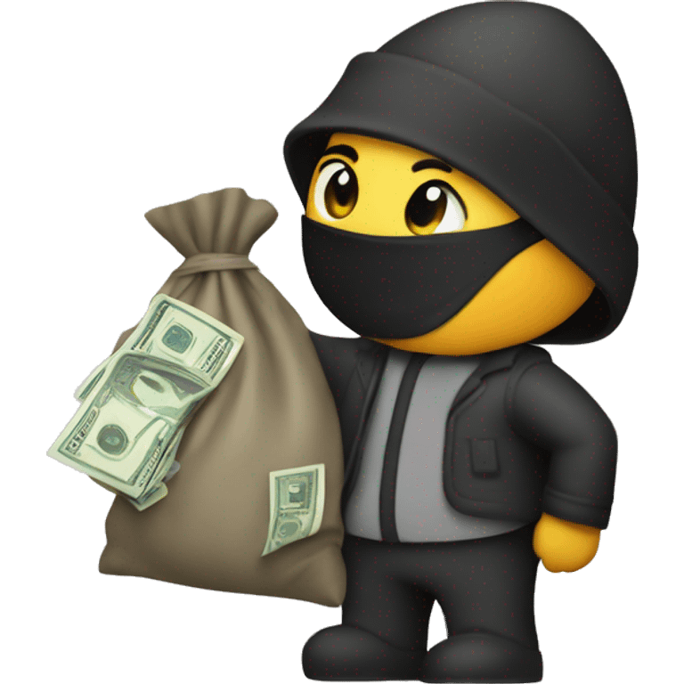 robber with bag of cash emoji