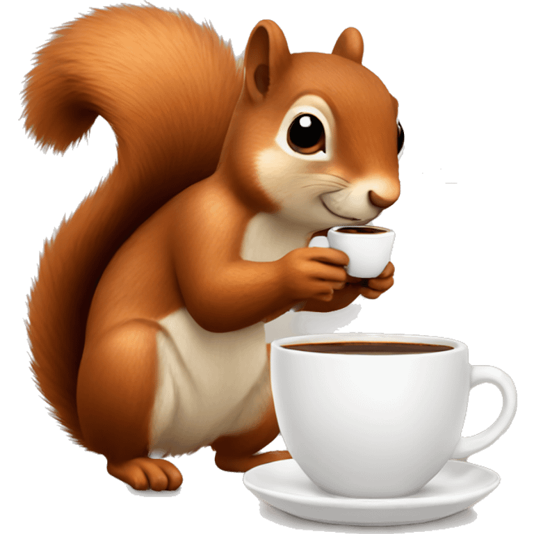 Squirrel drinking coffee emoji