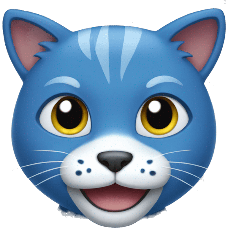 Blue cat smiling  emoji