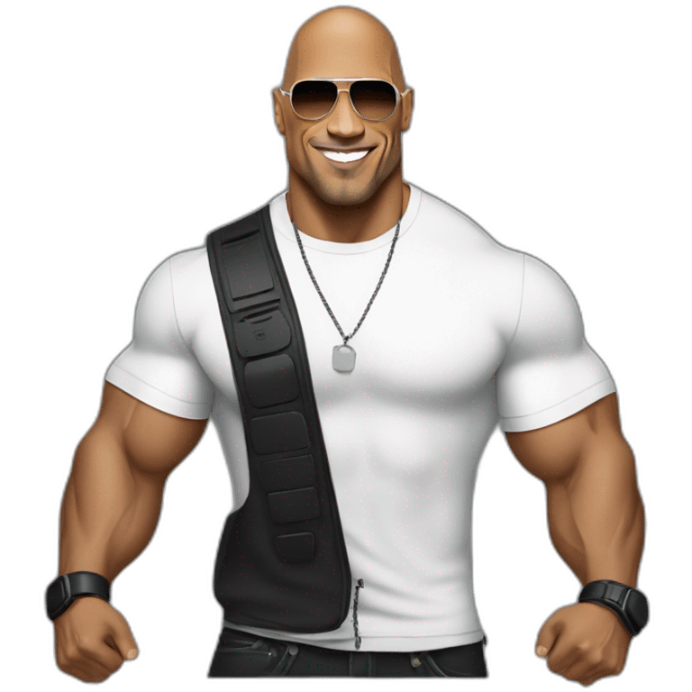 The Rock as a Dj  emoji