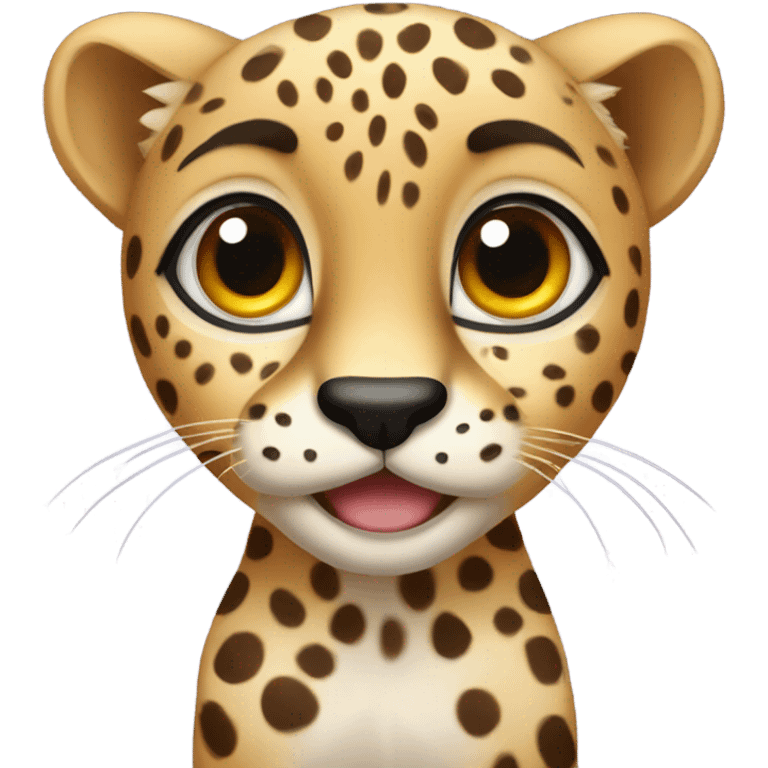 Very cute cheetah with giant eyes emoji