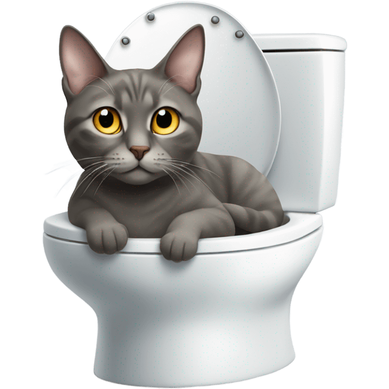 Cat sitting on toilet emoji