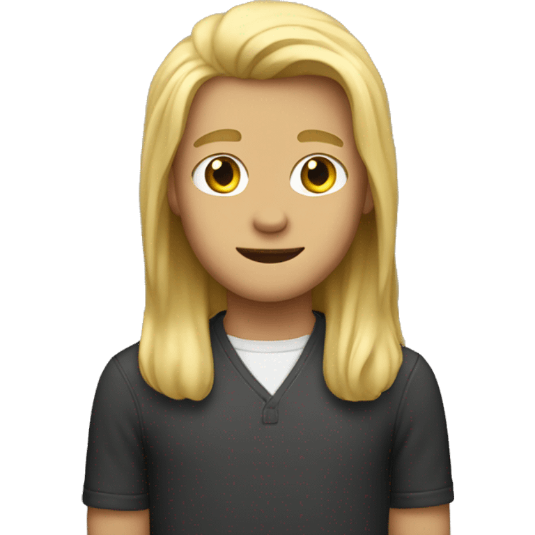 Boy with blond long hair emoji