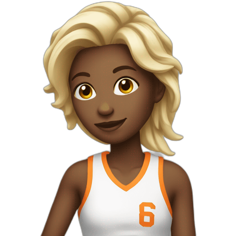 Basketball girl white emoji