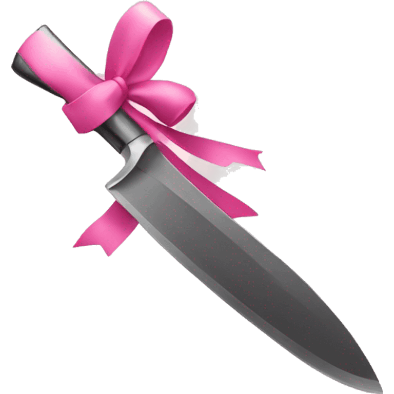 A knife with a pink bow emoji