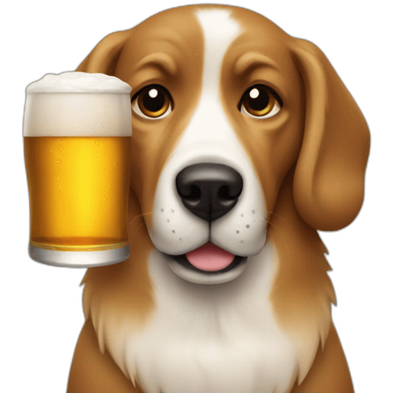 Dog drinking beers emoji