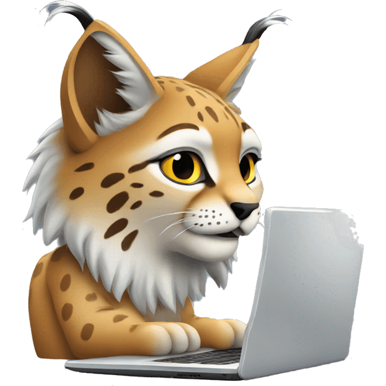 A lynx with a laptop emoji