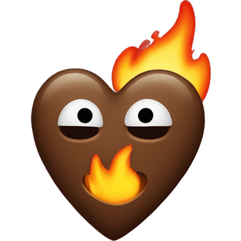 poo emoji + fire heart emoji