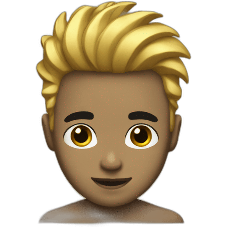 gold hair boy black brow emoji