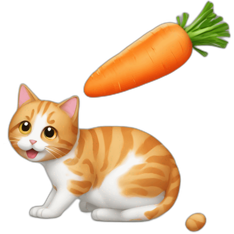 cat eating carrot emoji