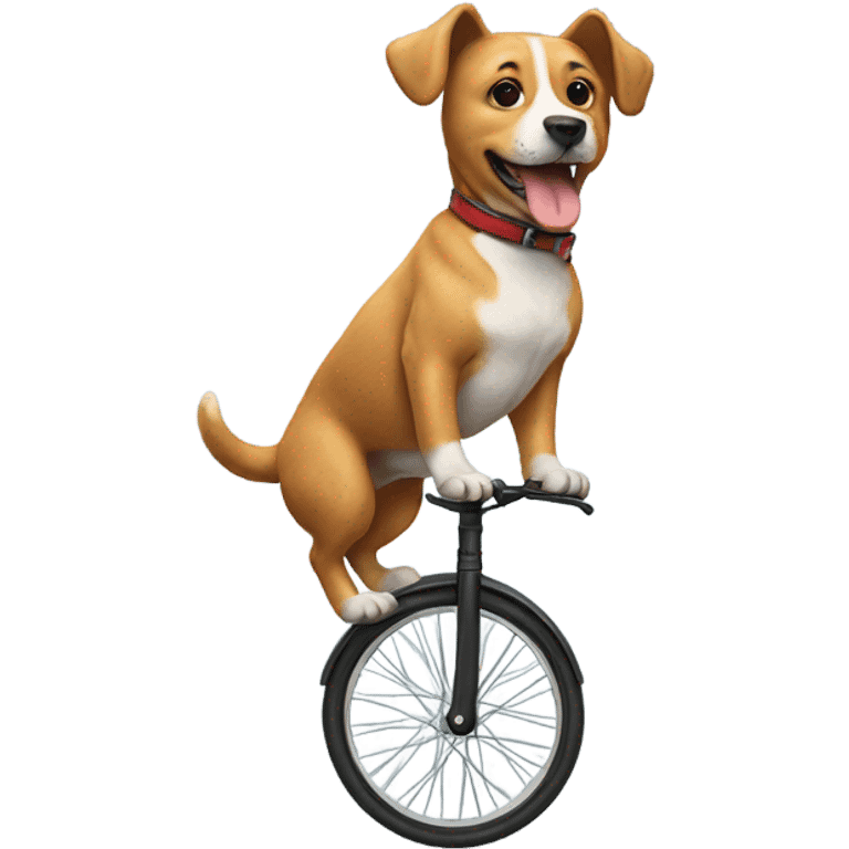 Dog riding a unicycle  emoji