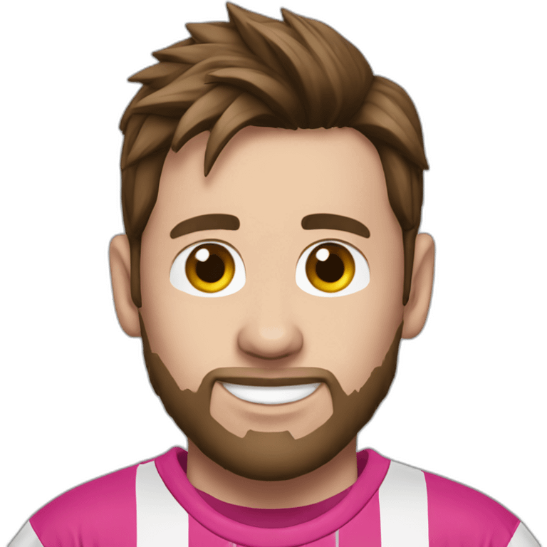 Messi with a pink t-shirt emoji