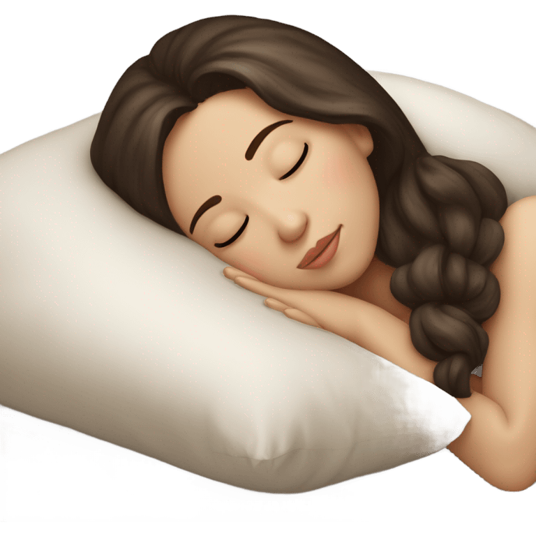 sleeping beauty brunette white girl with a silk pillow emoji