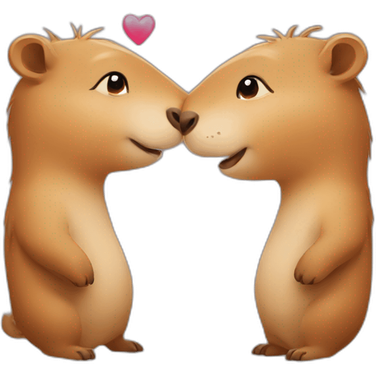 2 capybaras in love emoji